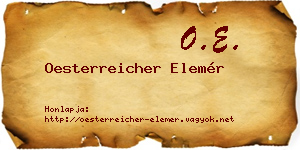 Oesterreicher Elemér névjegykártya